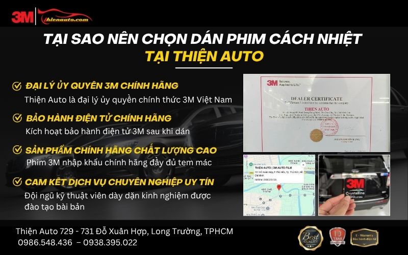 Bảng giá phim cách nhiệt 3M chính hãng 2026 giảm đến 30% Thiện Auto - Địa chỉ dán phim cách nhiệt 3M uy tín Thành phố Hồ Chí Minh