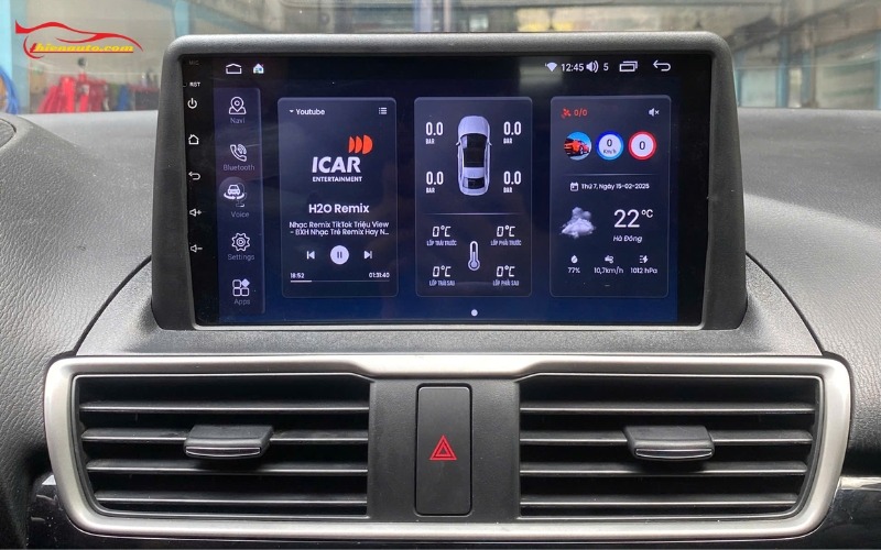 Nâng cấp màn hình Mazda 3 lắp loại màn Android nào tốt nhất? Nâng cấp màn hình Mazda 3 ICAR Elliview hiển thị thông số cảm biến áp suất lốp trực tiếp trên màn