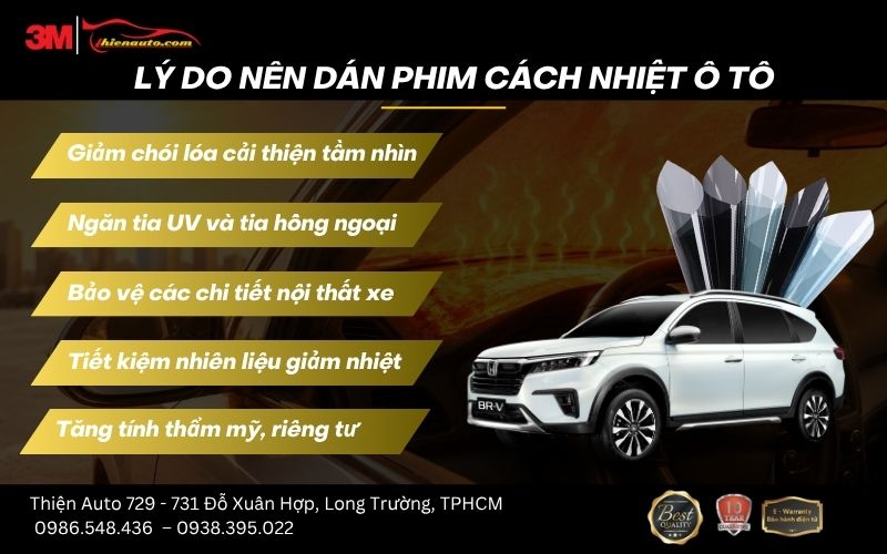 Bảng giá phim cách nhiệt 3M chính hãng 2026 giảm đến 30% Lý do nên dán phim cách nhiệt cho ô tô
