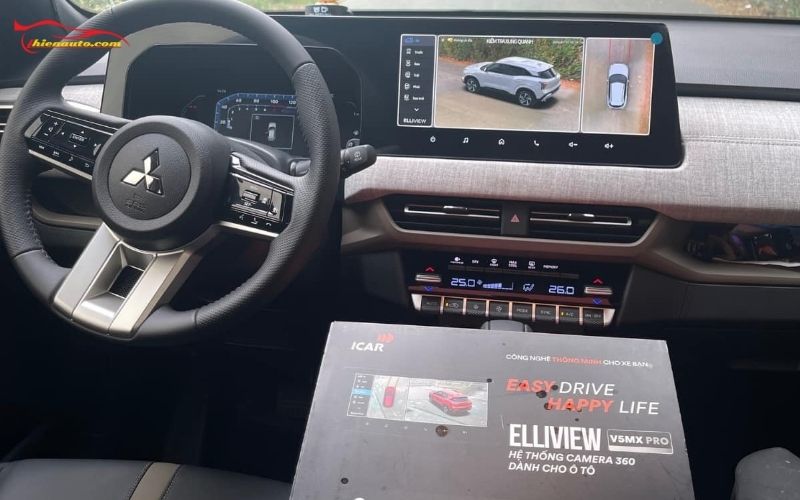 Mitsubishi Xforce lắp camera 360 độ tích hợp lên màn zin không cần thay màn