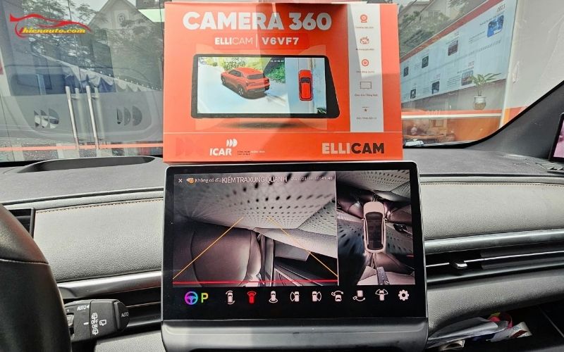 VF6 lắp camera 360 Ellicam V6VF7 hiển thị trên màn hình zin xe