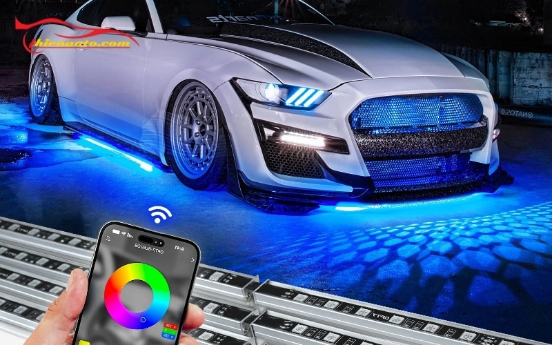 Kết nối đèn led gầm xe ô tô với điện thoại dễ dàng