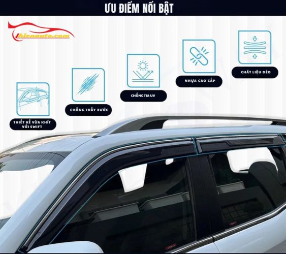 Vè che mưa Suzuki Swift giúp chắn nước mưa