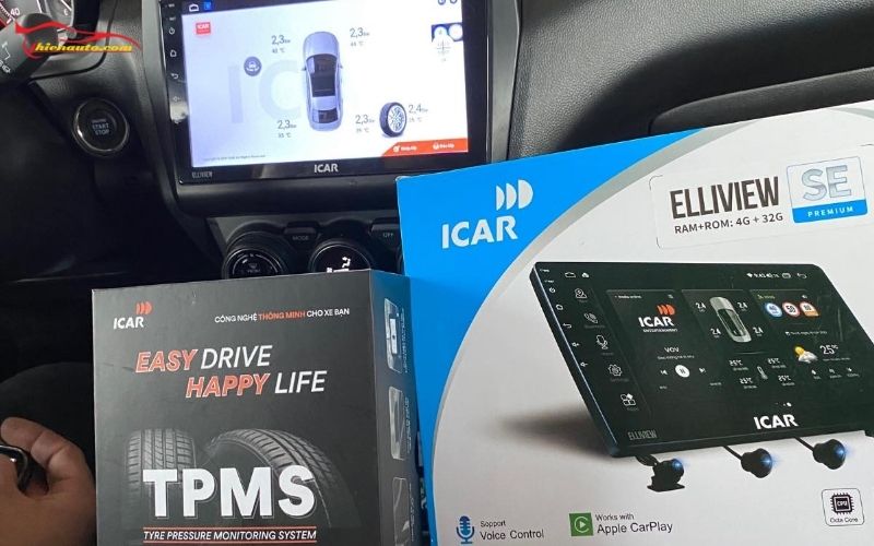 Cảm biến áp suất lốp hiển thị màn Android