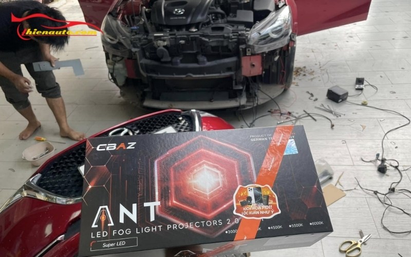 Mẫu độ đèn gầm Mazda 2 Aozoom ANT tăng sáng, lái xe an toàn