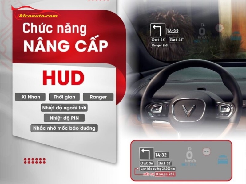 Nâng cấp HUD VF9 bổ sung đầy đủ tính năng giúp lái xe tiện lợi