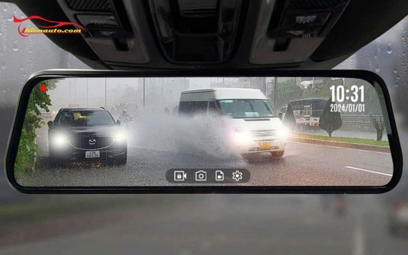 Hình ảnh thực tế lắp camera gương điện tử Vinfast Limo Green Setcar