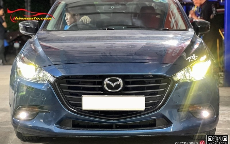 Mẫu độ đèn pha cho Mazda 3 2018 cho ánh sáng mạnh gấp 3 -4 lần đèn nguyên bản