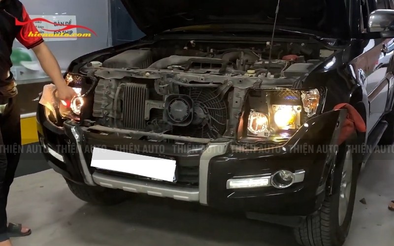 Độ đèn Mitsubishi Pajero Sport 2023 chính hãng tại Thiện Auto