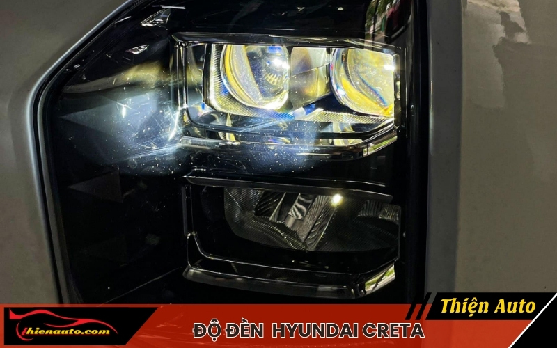 Hình ảnh độ đèn Hyundai Creta tăng sáng thực tế