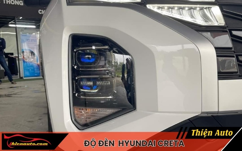 Hình ảnh độ đèn Hyundai Creta tăng sáng thực tế