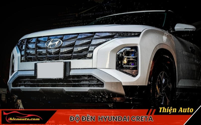 Hình ảnh độ đèn Hyundai Creta tăng sáng thực tế