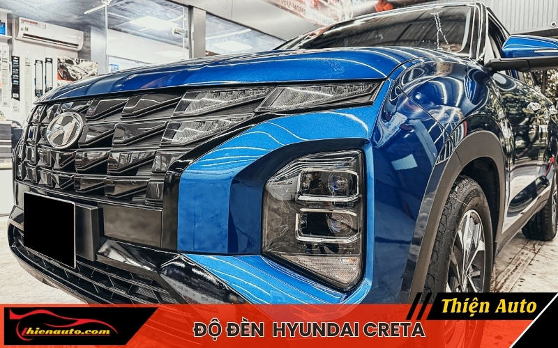 Hình ảnh độ đèn Hyundai Creta tăng sáng thực tế