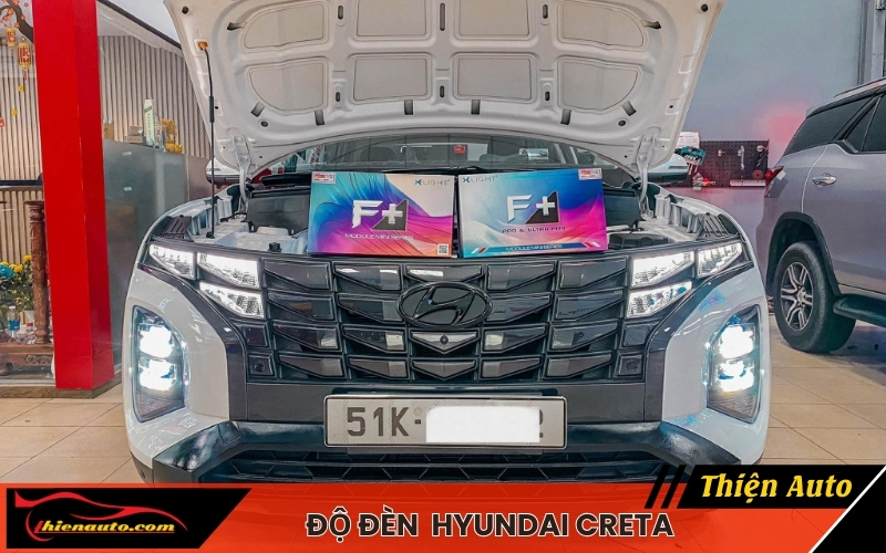 Hình ảnh độ đèn Hyundai Creta tăng sáng thực tế