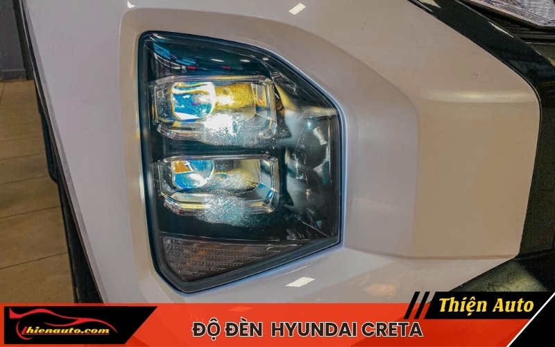 Hình ảnh độ đèn Hyundai Creta tăng sáng thực tế
