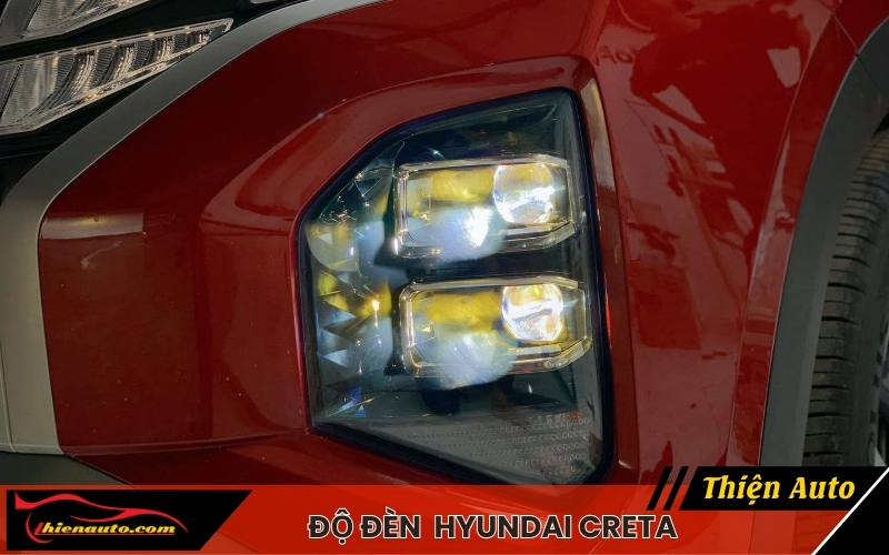 Hình ảnh độ đèn Hyundai Creta tăng sáng thực tế
