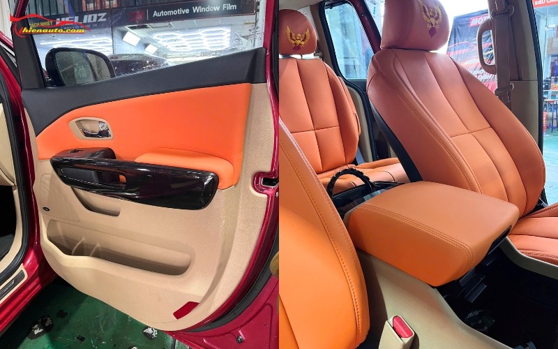 Bọc ghế da Kia Sedona Ngoài bọc ghế da Kia Sedona, chủ xe thường chọn bọc tapi cửa, yên ngựa để đồng bộ nội thất bên trong xe