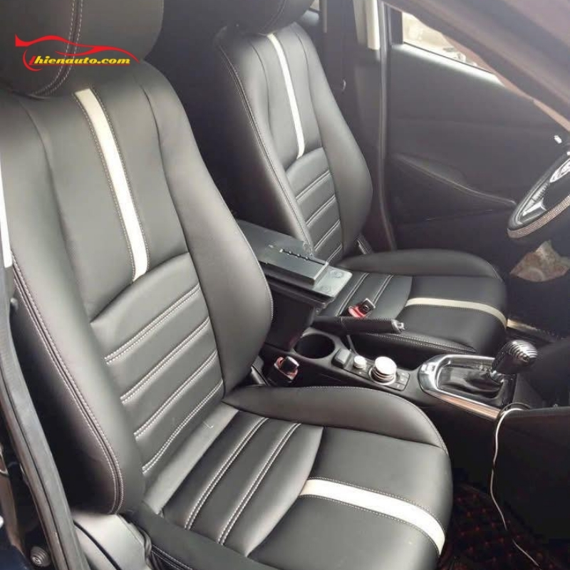 Mẫu bọc ghế da Mazda CX3 may theo múi ngang