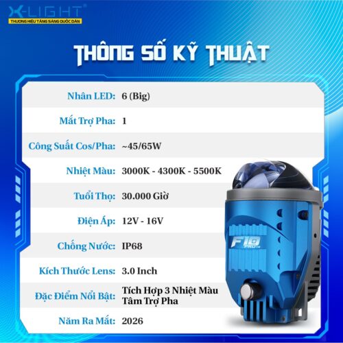 Thông số kỹ thuật bi gầm X-Light F10 Pro V2