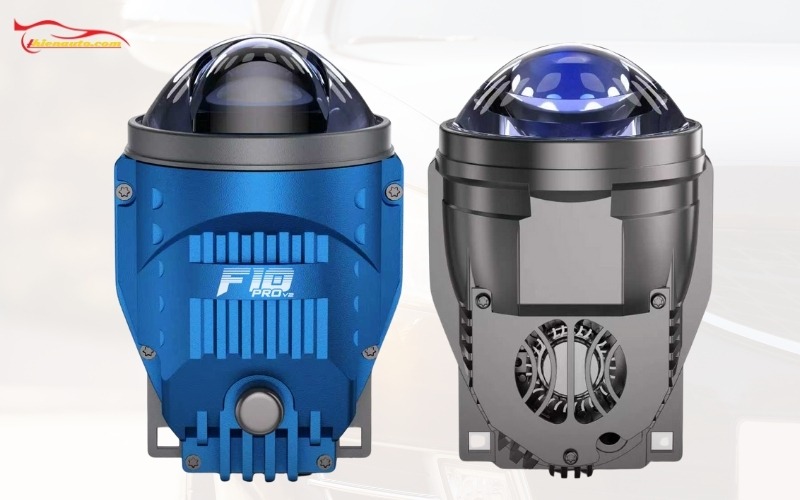 Bi gầm X-Light F10 Turbo V2 và Pro V2 Thân đèn được chế tạo từ nhôm cao cấp, phối màu xanh BMW kết hợp xám