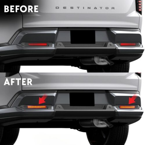 Độ đèn hậu Mitsubishi Destinator giúp tín hiệu phanh, xi nhan, chạy định vị rõ ràng