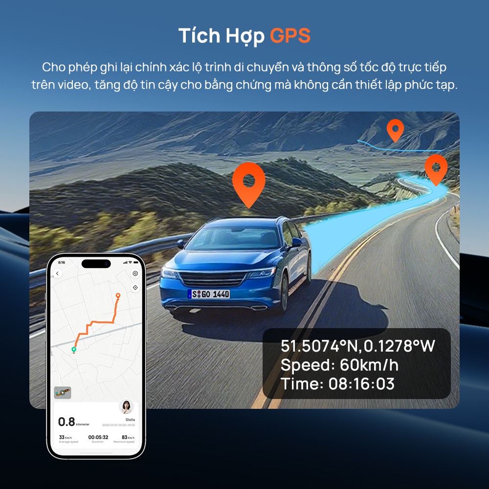 Camera hành trình 70mai T400 ghi hành 3 mắt toàn cảnh