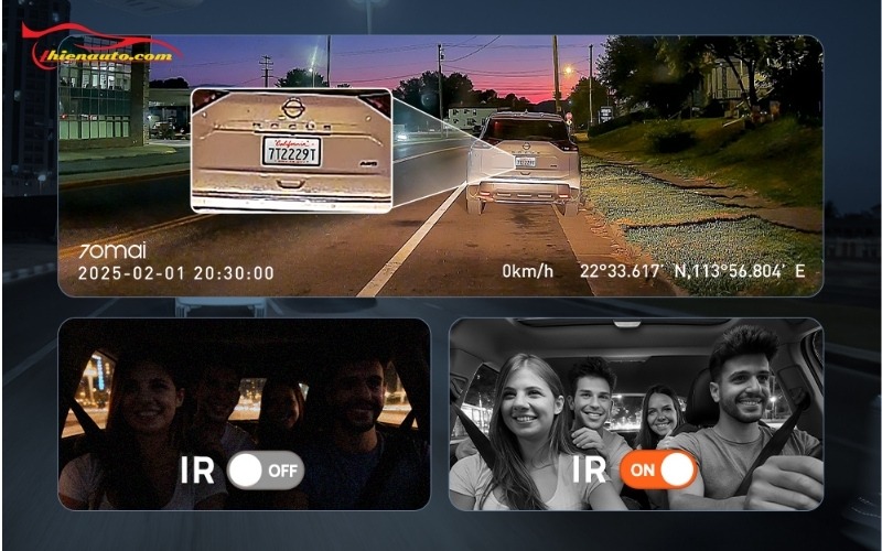 Camera hành trình 70mai T400 ghi hành 3 mắt toàn cảnh