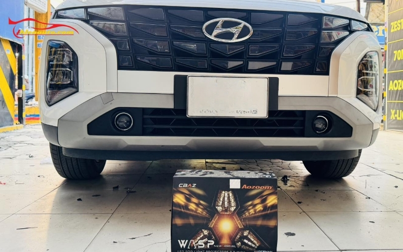 Hyundai Creta độ đèn bi gầm mẫu Wasp Fog Light 3.0 inch