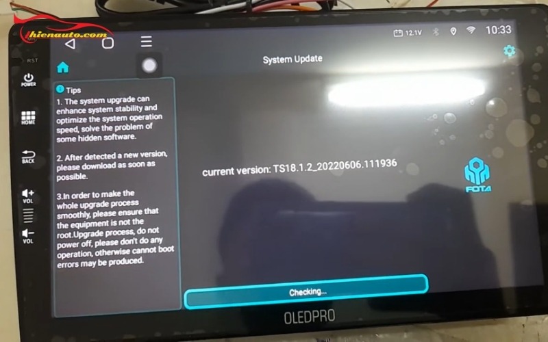 cách cập nhật màn hình android ô tô