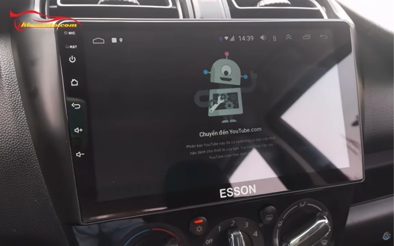 màn hình android ô tô không vào được Youtube