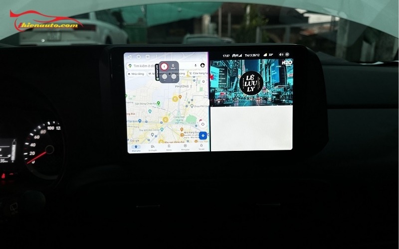 Hình ảnh thực tế lắp màn hình Android Hyundai Grand i10 tại Thiện Auto