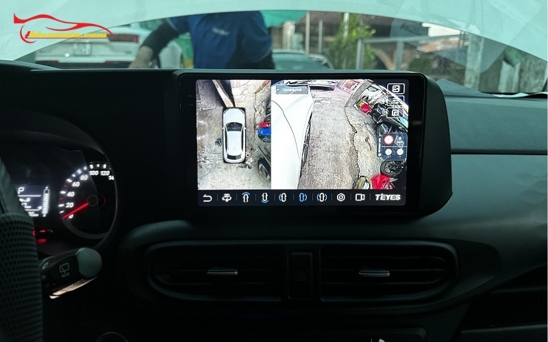 Hình ảnh thực tế lắp màn hình Android Hyundai Grand i10 tại Thiện Auto
