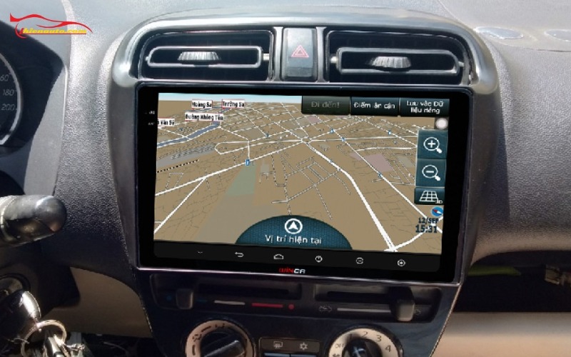 Độ màn hình Android Mitsubishi Attrage tích hợp bản đồ hỗ trợ lái xe an toàn