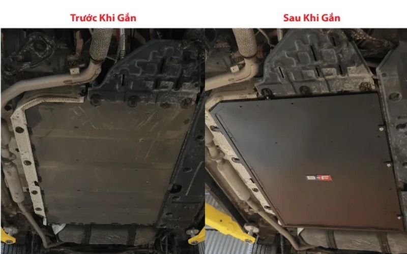 Tấm bảo vệ pin BYD Sealion 6 (SL6) Tấm bảo vệ pin BYD SL6 B-Factory trước và sau khi lắp đặt
