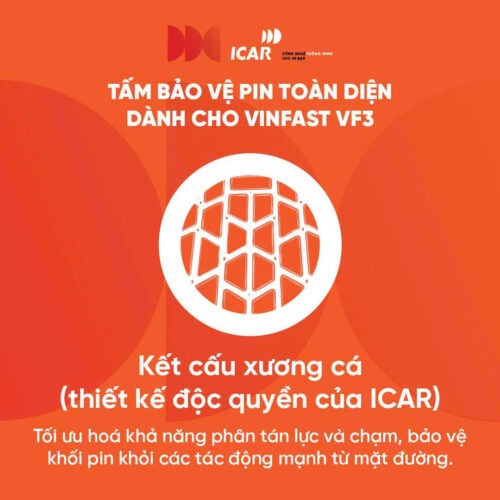 Tấm bảo vệ pin VinFast VF3 ICAR AMOR PRO: Thiết kế xương cá độc quyền 