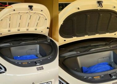 Trước và sau khi lắp tấm cách nhiệt nắp capo Geely EX2