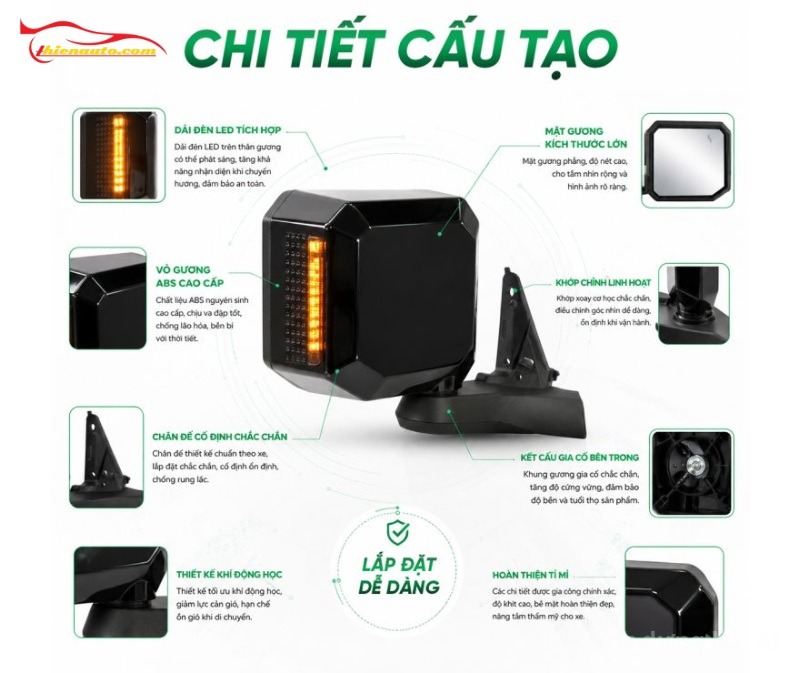 Gương cơ Vinfast EC Van Gương cơ Vinfast EC Van tích hợp đèn xi nhan