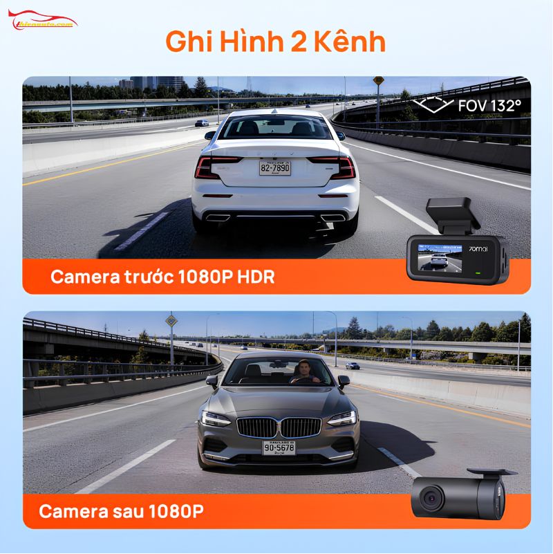 Camera hành trình 70mai A210 Camera hành trình 70mai A210 ghi hình 2 kênh