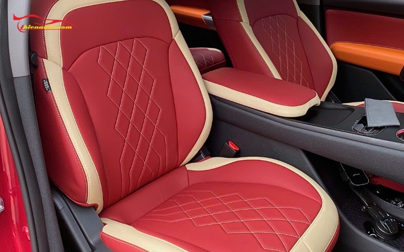 Tổng hợp 50+ mẫu bọc ghế da Vinfast Limo Green Đẹp hot nhất 2026 Mẫu bọc ghế da VinFast Limo Green màu đỏ phối trăng hiện đại tại Thiện Auto