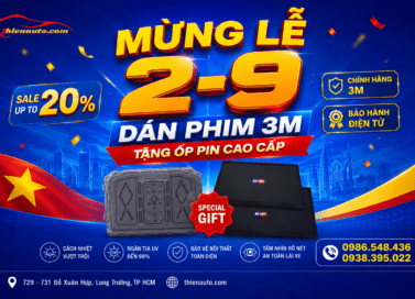 Dán phim cách nhiệt 3M VinFast Mừng lễ 2/9 Tặng Ốp Pin Thiện Auto