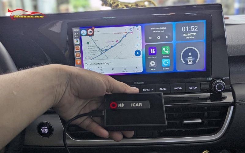 Hình ảnh lắp Android Box KIA Seltos thực tế tại Thiện Auto