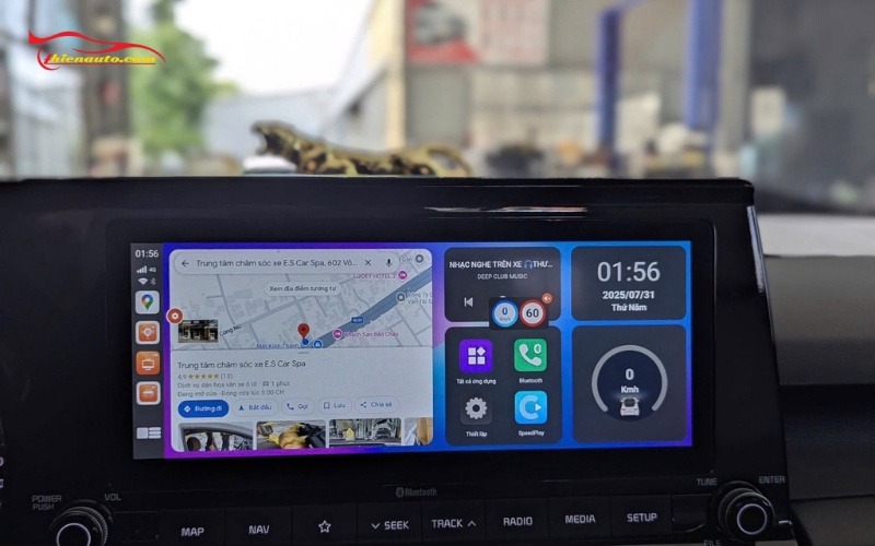 Hình ảnh lắp Android Box KIA Seltos thực tế tại Thiện Auto