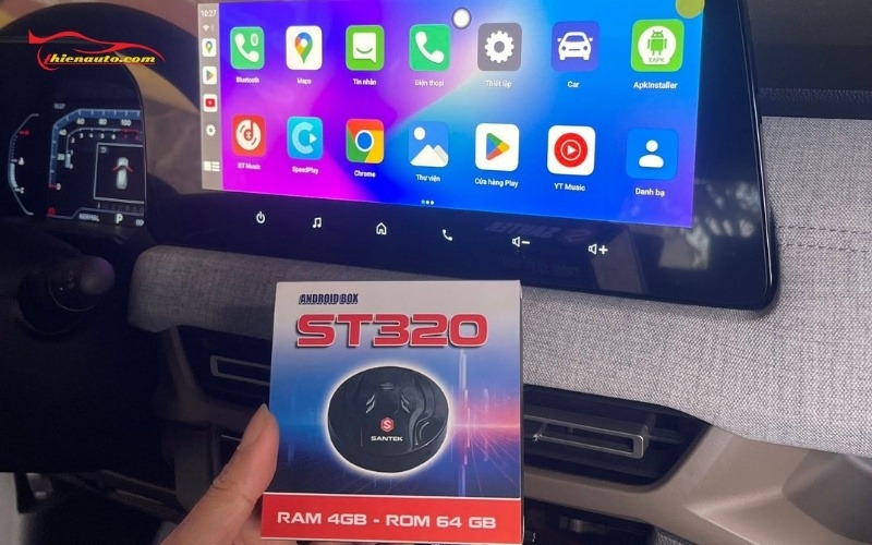 Android Box Santek ST320 Hình ảnh lắp đặt Android Box Santek ST320 thực tế trên ô tô