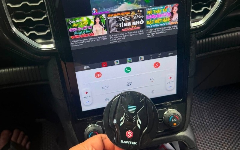Android Box Santek ST320 Hình ảnh lắp đặt Android Box Santek ST320 thực tế trên ô tô