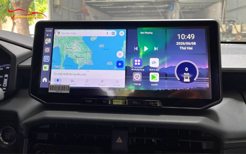 Android Box Toyota Hilux được lắp đặt giắc zin an toàn