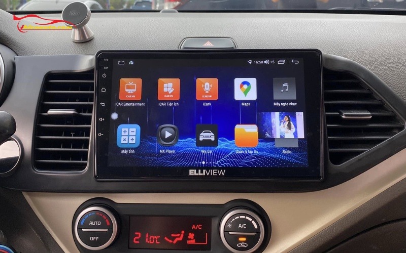 Độ màn hình Android KIA Morning nâng tầm giải trí