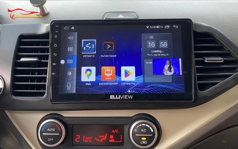 Màn hình Android KIA Morning giao diện dể sử dungh