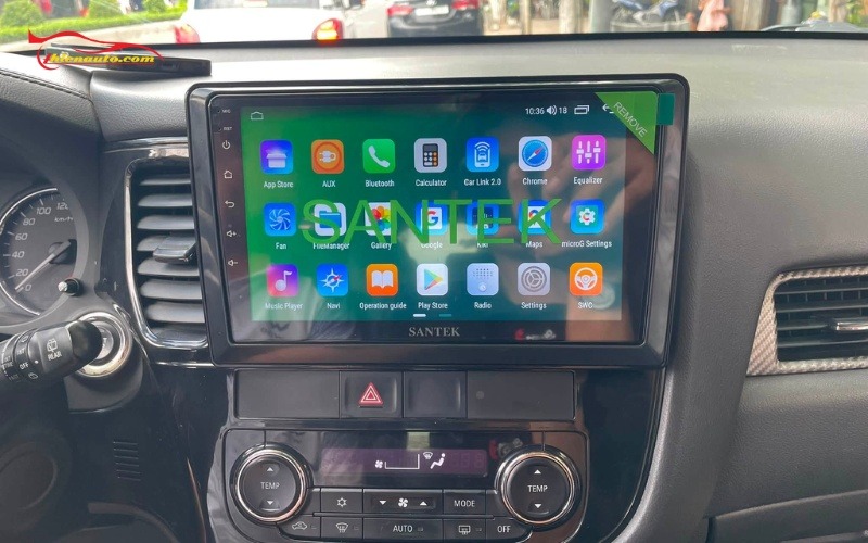 Màn hình Android Mitsubishi Outlander 2K Santek chính hãng 