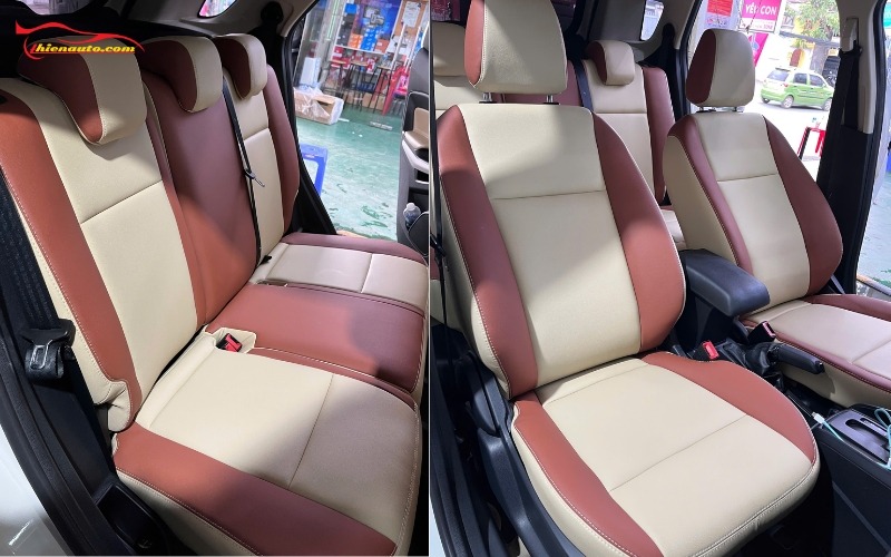 Giá Bọc Ghế Da Ô Tô 5 Chỗ Bao Nhiêu? Bảng Giá Mới Nhất 2026 Bọc ghế da ô tô 5 chỗ phối màu nâu be tone màu ấm áp, sang trọng