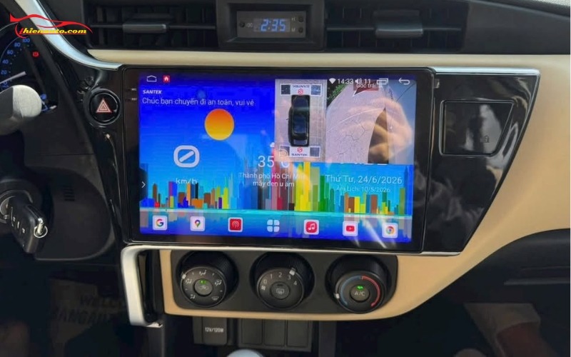 Độ màn hình Android Toyota Altis: Màn hình Android Santek S900